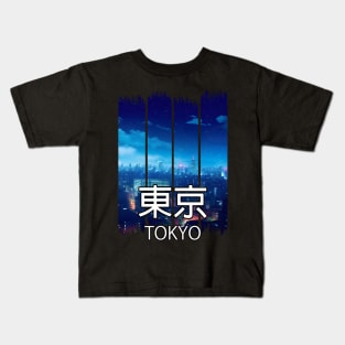 Tokyo City Sykline at Night Landscape – Anime Shirt Kids T-Shirt